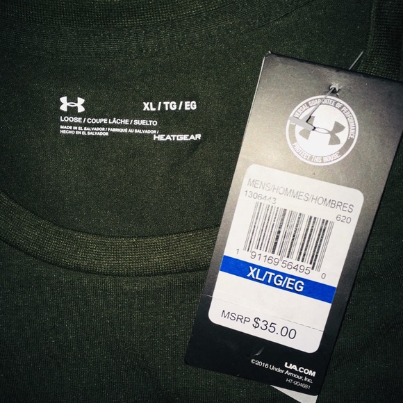 Under Armour OLIVE short sleeve men’s shirt XL & M - Picture 4 of 7